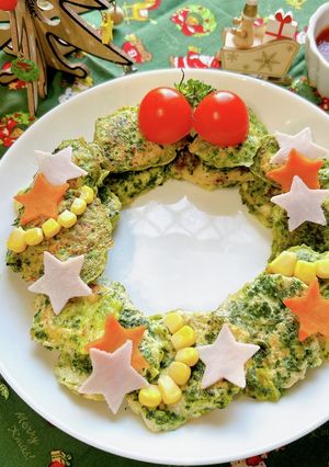 簡単節約♡鶏胸肉のクリスマスリースピカタ-レシピのメイン写真