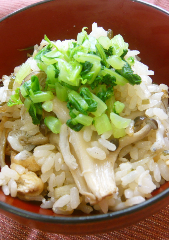 炊飯器で◎油揚げときのこの炊き込みご飯-レシピのメイン写真