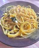 ニンニクとと紫蘇とシラスの和風パスタ♬.