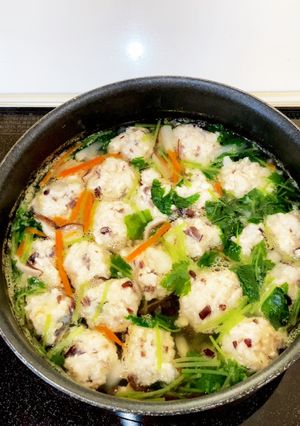 鶏ひき肉団子のお吸い物-レシピのメイン写真