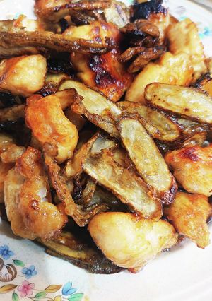 カリカリ！ごぼうと鶏肉の甘辛炒め！-レシピのメイン写真