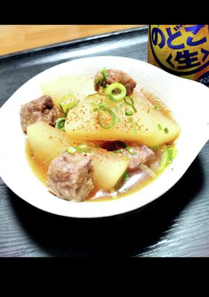 【超簡単】大根とサイコロステーキの煮物-レシピのメイン写真
