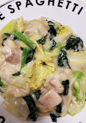 鶏肉と白菜のクリーム煮です♪温まるよ-レシピのメイン写真
