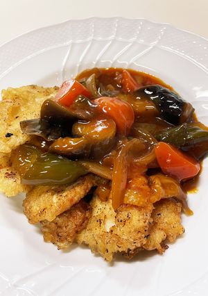 鶏胸肉の酢鶏風野菜ソースがけ-レシピのメイン写真