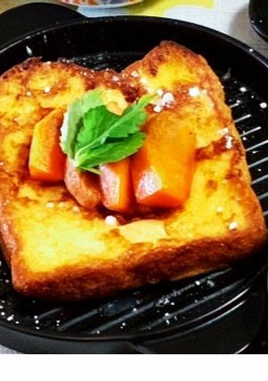 フレンチトースト柿と三つ葉のせ-レシピのメイン写真
