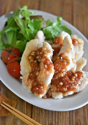 鶏むね肉の梅味噌ソース-レシピのメイン写真