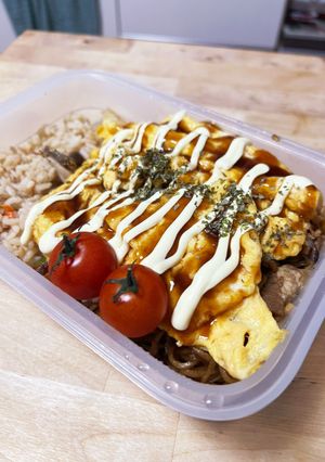 こってり！お好み焼きみたいなオムそば弁当-レシピのメイン写真