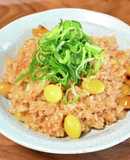 銀杏と干し貝柱と桜エビの炊き込みご飯