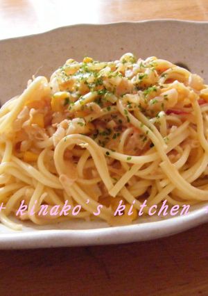 チキン＆コーンのトマトクリームスパゲティ-レシピのメイン写真