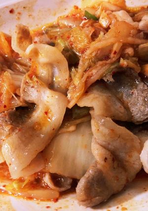 電子レンジだけで豚キムチ風-レシピのメイン写真