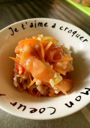 野菜いっぱいサーモンの切り込み漬け-レシピのメイン写真