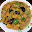 鶏茄子ピーマンの甘酢あんスイートマヨ掛け