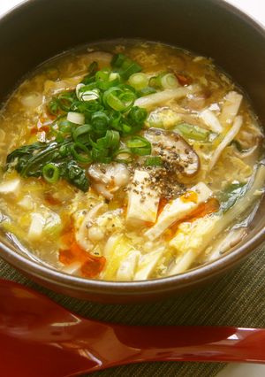 黒酢で作る島野菜のサンラータン-レシピのメイン写真