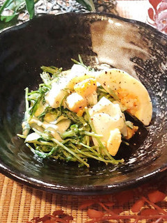 ゆで卵と豆苗のだしマヨサラダ-レシピのメイン写真