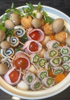 野菜巻き風!カラフルスティック串鍋-レシピのメイン写真