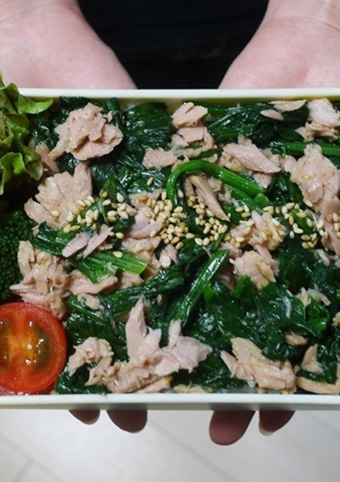 レンジで簡単★ほうれん草とツナの丼弁当-レシピのメイン写真