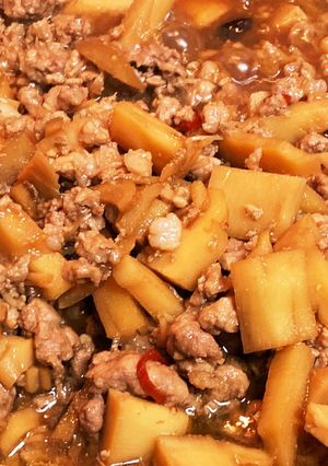 豚あらびき肉とタケノコのご飯にあうおかず-レシピのメイン写真