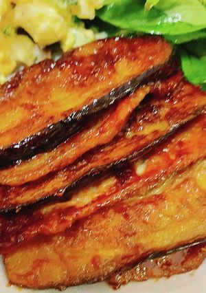 ナスと豚ロースの黒酢生姜焼き-レシピのメイン写真