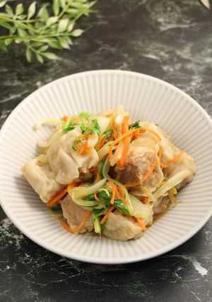 レンジで簡単！焼売青梗菜の辛子醤油和え-レシピのメイン写真