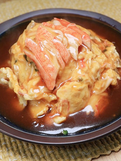 マッシュルーム小ネギ蟹玉甘酢天津飯-レシピのメイン写真