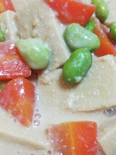 大豆で健康!高野豆腐の味噌豆乳煮-レシピのメイン写真