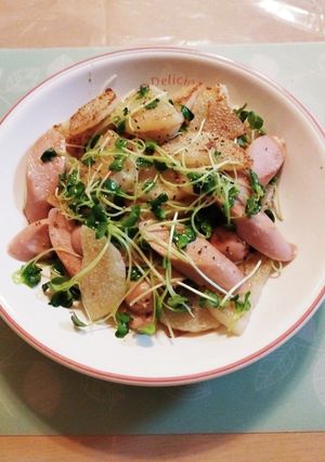 魚ニソと長芋のガーリックバター炒め-レシピのメイン写真