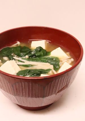 朝昼夕♪ほうれん草エノキタケ豆腐の味噌汁-レシピのメイン写真