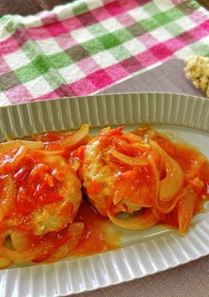 鶏つくねのトマトあんかけ-レシピのメイン写真