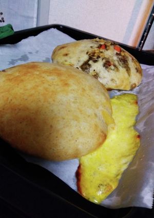 皆、大好きベーコンcheeseナン朝食♪-レシピのメイン写真