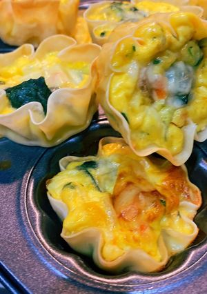 餃子皮でカップキッシュ-レシピのメイン写真