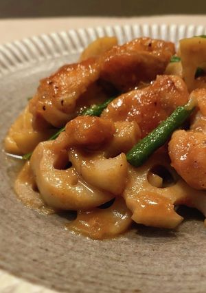 鶏肉と蓮根のわさび醤油バターソース-レシピのメイン写真