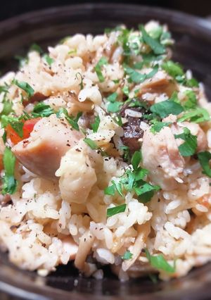キノコと鶏の炊き込みご飯-レシピのメイン写真