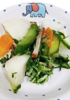 【保育園給食】かぶと水菜のサラダ-レシピのメイン写真