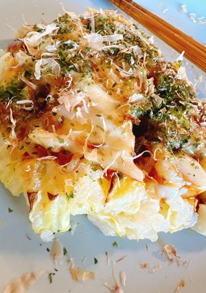 簡単ランチ！ごはんで作るお好み焼き-レシピのメイン写真