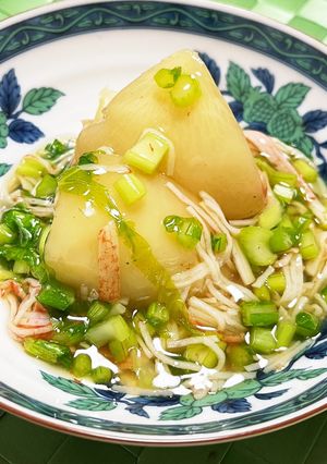 出汁薫る 蕪のカニかま庵かけ-レシピのメイン写真