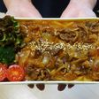 レンジで簡単★牛肉と玉ねぎの甘辛牛丼弁当