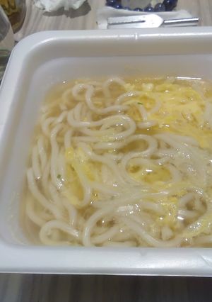 レンチンでお手軽うどんV1〜卵とじ-レシピのメイン写真
