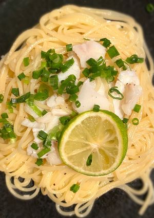 タラ＆ネギとすだちのあっさり塩パスタ-レシピのメイン写真