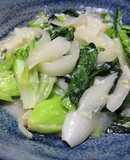 10分！ちぢみ菜のにんにく麹バター炒め！