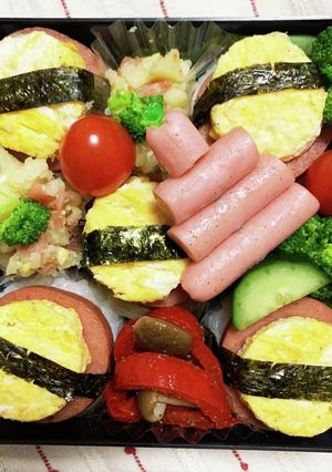 12/9ﾖｯﾁｬﾝ☆スパムおにぎり弁当-レシピのメイン写真