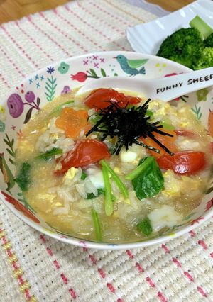 鍋の残り汁でトマトおじや♪-レシピのメイン写真