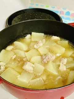 畑の大根丸ごと一本&豚角ロース肉♡煮付け-レシピのメイン写真
