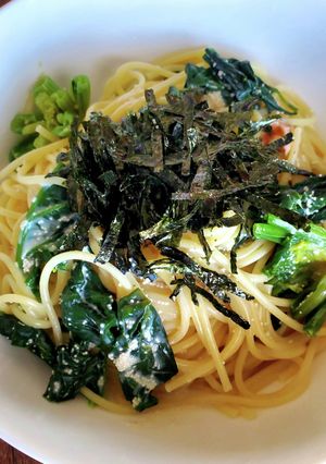 ほうれん草と明太子の豆乳パスタ-レシピのメイン写真