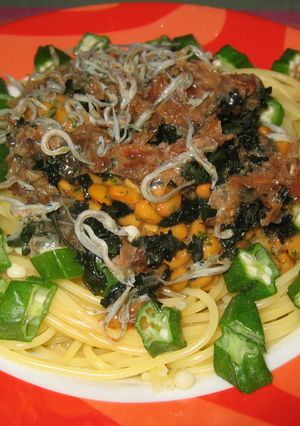 カルシウムたっぷり♪オクラ納豆パスタ★-レシピのメイン写真