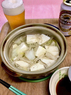 ビールのつまみ/白菜と湯豆腐/酒のあて-レシピのメイン写真