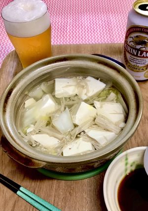 ビールのつまみ/白菜と湯豆腐/酒のあて-レシピのメイン写真