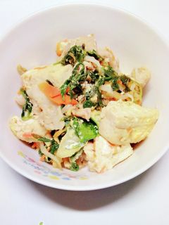 豚肉野菜炒めとフーチバーの卵とじ-レシピのメイン写真