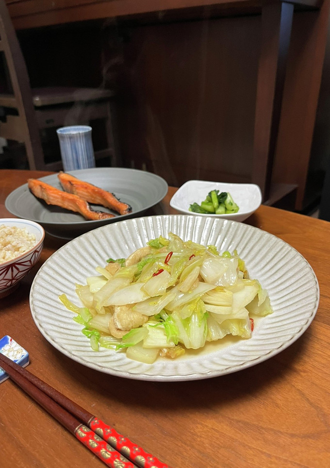 簡単白菜と油揚げのごま油炒め-レシピのメイン写真
