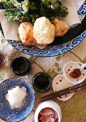春菊と揚げ豆腐の天婦羅-レシピのメイン写真
