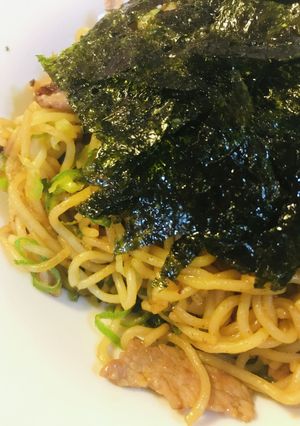 ノンオイル●ネギ豚蒸しソース焼そば-レシピのメイン写真